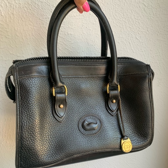 Dooney & Bourke Handbags - RARE Dooney and Bourke 80’s black leather Gladstone bag